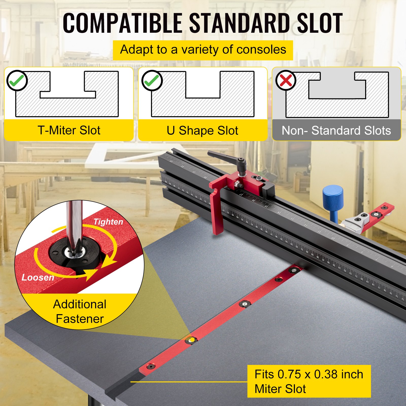 Aluminiumlegering rail verstekstaaf tafelcirkelzaag spoorstang