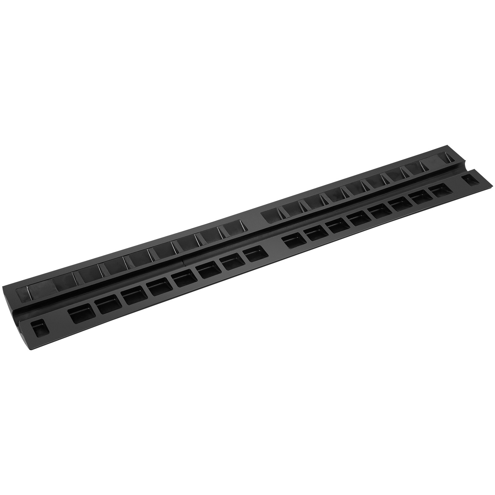 VEVOR 3JTLCGXB000 Kabelbeschermingsmat,overrijbeveiliging voor kabels, kabelbrug van standaard thermoplastisch rubber met modulair design, magazijnen,3 stuks 2 kanalen, 101 x 25 x 5 cm, zwart