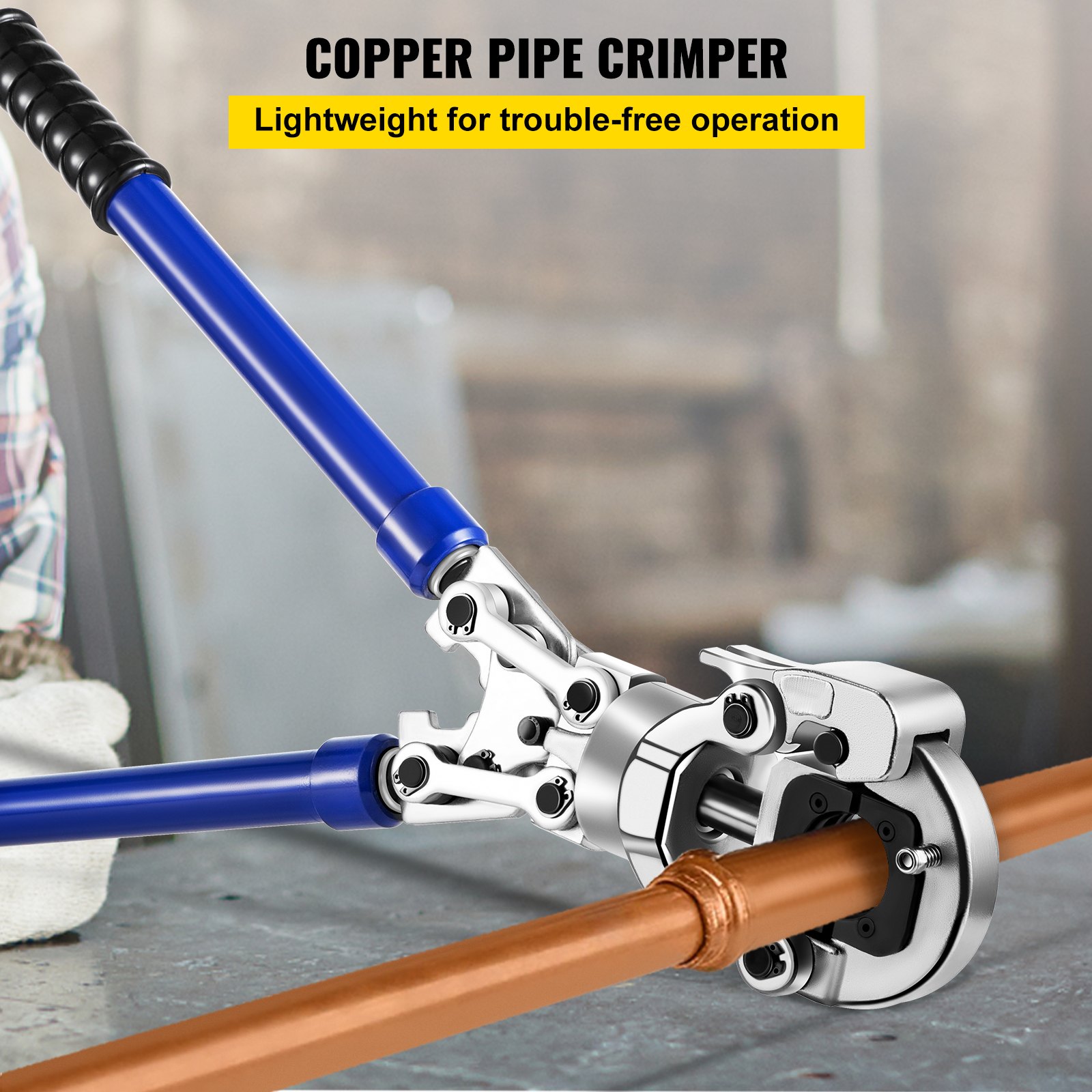 AMZCNC Hydraulische krimptang 12-28 mm diameter, koperen buiskrimptang voor koperen buispers met 5 stuks koper 12, 15, 18, 22, 28 mm en 4 stuks PEX -AL-PEX