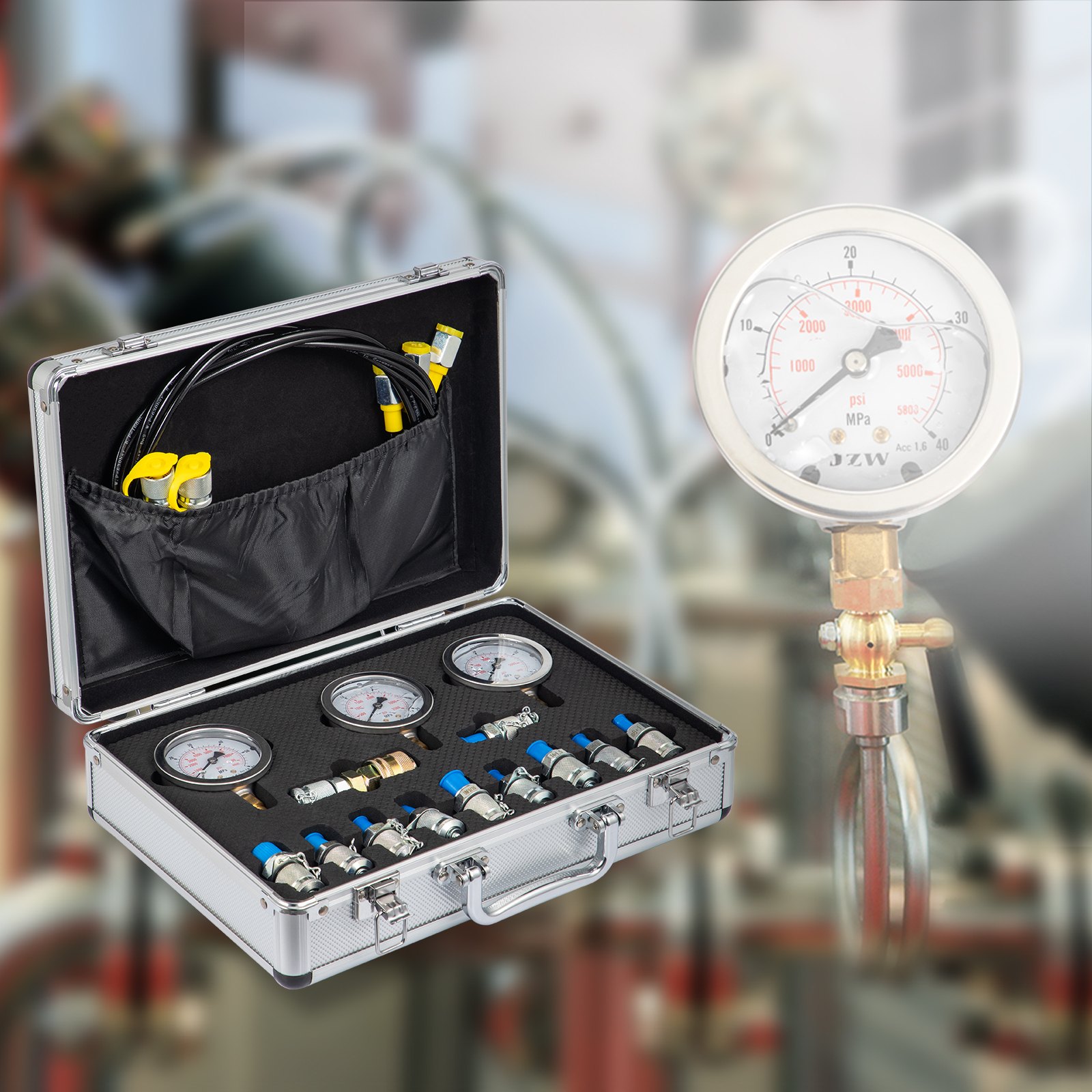 Hydraulisches Manometer 0-600 Bar / 8500 PSI - 63mm Zifferblatt Mit G1/4 Gewinde