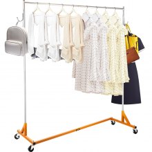 Wieszak na ubrania VEVOR Pomarańczowy wytrzymały drążek na ubrania Wózek na ubrania Industry
