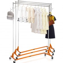VEVOR 3 x Wieszak na ubrania Pomarańczowe kółka do wózka na ubrania o dużej wytrzymałości