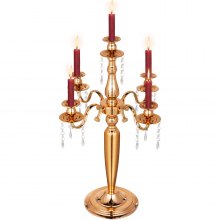 Świecznik z 5 ramionami Świecznik z różowego złota, duży, dekoracyjny, wysoki na 64 cm