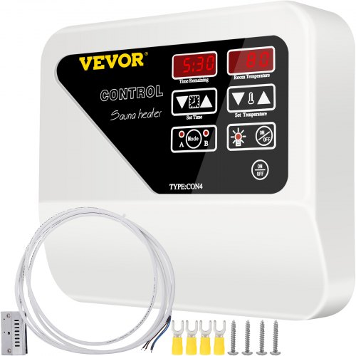 

VEVOR Электрический внешний контроллер для каменки сауны мощностью 3-9 кВт с поддержкой датчика температуры 380 В-415 В