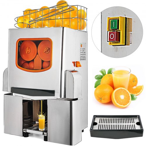 

VEVOR Коммерческая соковыжималка для апельсинов машина для приготовления апельсинового сока, с фильтровальной коробкой, нержавеющая сталь