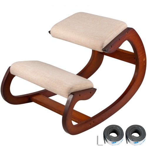 

VEVOR Эргономичное коленопреклоненное кресло-качалка корректирующее осанку деревянный стул для офиса и дома