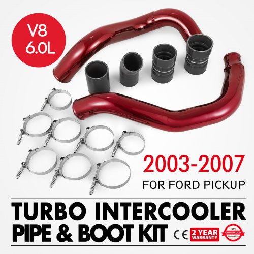 Turbo Intercooler Pipe Boot Kit For 03-07 Ford 6.0L Powerstroke CAC Tubes Black