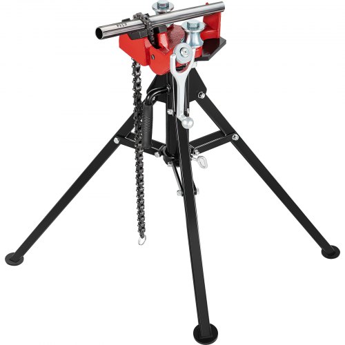

VEVOR Tripod Pipe Chain Vise, 1/8\"-5\" Pipe Capacity, 36.4“ Length Chain Vise Stand with Portable Folding Steel Legs, for Grabbing, Supporting and Bending Pipes in Factory, Workshop and Home