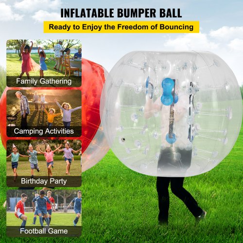 2PCS TPU Transparent Inflatable Bumper Ball Human Knocker Bubble Soccer Zorb 