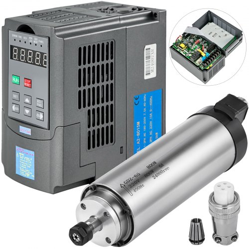 VEVOR 0.8KW Air Cooled Spindle Motor with 1.5KW 2HP Variable Frequency Drive Inverter VFD Spindle Motor Kit