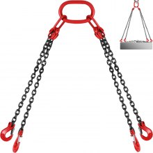 VEVOR Chain Sling 5' 4 Legs with Sling Hooks Grade 80 Lifting Chain Sling