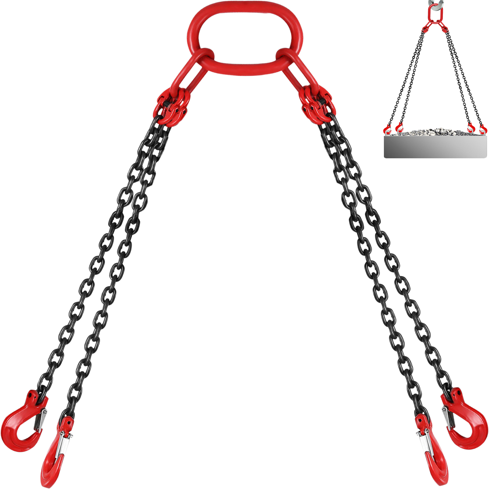 VEVOR Chain Sling 5' 4 Legs with Sling Hooks Grade 80 Lifting Chain Sling от Vevor Many GEOs
