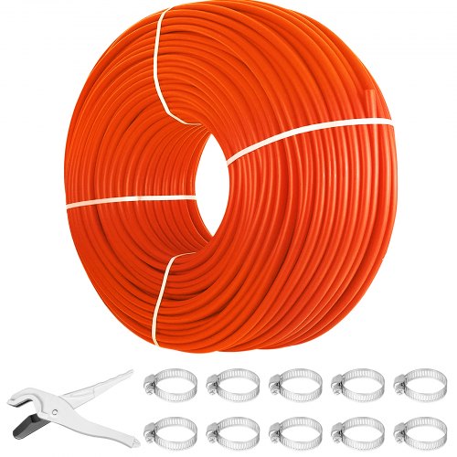 

VEVOR 1000Ft PEX Tubing Pipe 1/2" PEX Tubing Oxygen Barrier Radiant Floor PEX Pipe Radiant Heat Floor Heating Plumbing Cold and Hot Water Tubing