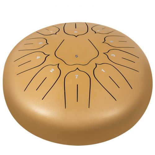 Vevor Steel Tongue Drum 11 Notes 10 Inches Percussion Instrument Handpan Golden