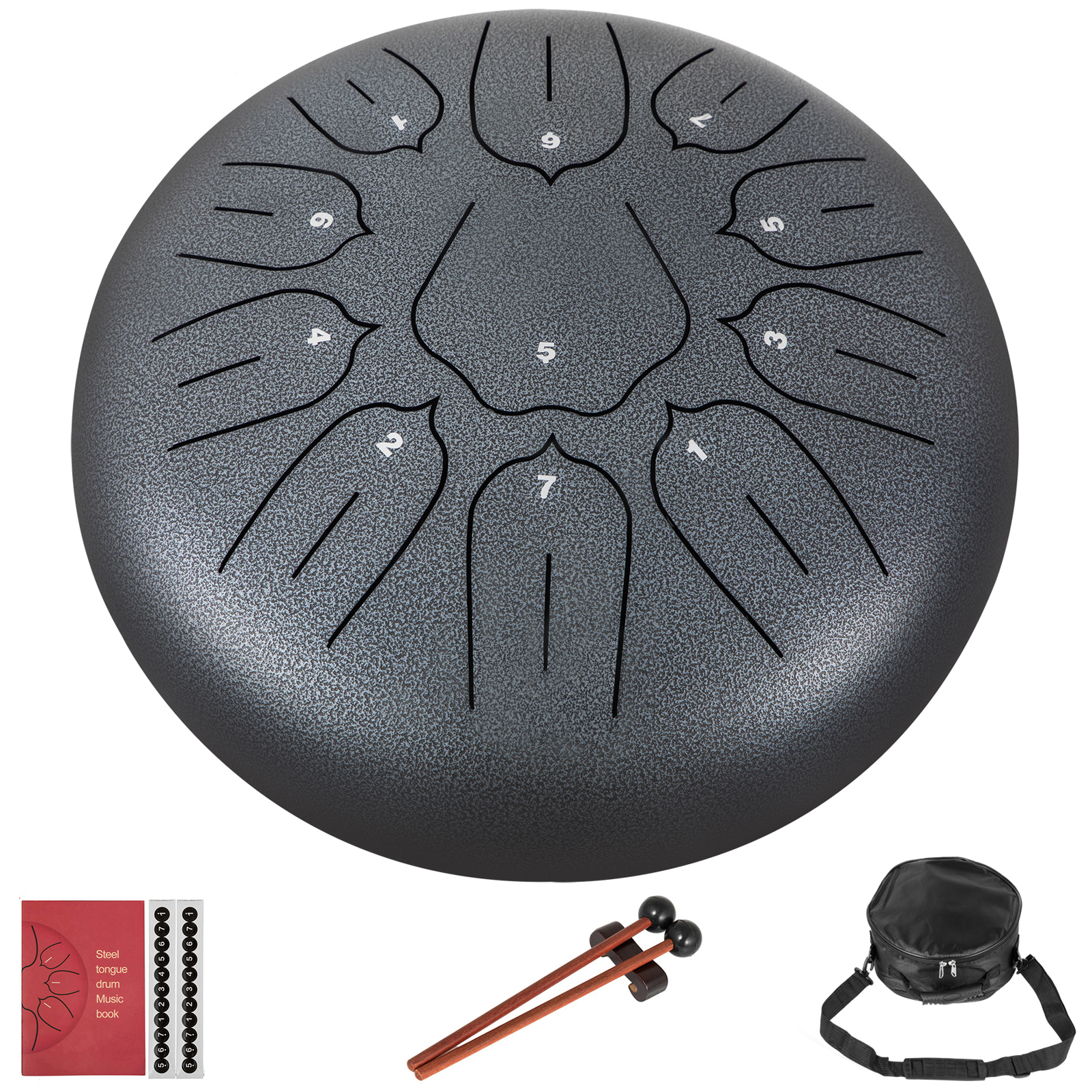 10in Steel Tongue Drum Handpan 11 Notes Drum Percussion Instrument D Major W/bag от Vevor Many GEOs