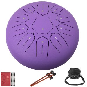 HADMB 10 Inches Steel Tongue Drum，11 Tones ethereal drum with 1Pair Mallets Storage Drum Bag Note Sticks,Percussion Instrument For meditation Yoga Zazen sound healing 