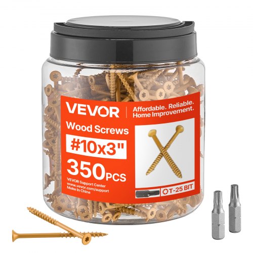 #10 Wood Screws Anti-Rust 3-Inch Outdoor Deck Screws 350PCS T25/Torx Star Drive