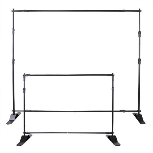 

10pcs 8' X 8' - 10' X 8' Backdrop Banner Stand Step and Repeat Adjustable Telescopic Height and Width,Heavy Duty Background Stand