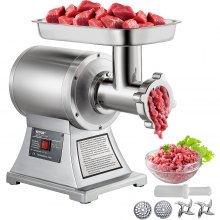 VEVOR Commercial Meat Grinder,550LB/h 1100W Electric Sausage Stuffer, 220 RPM Heavy Duty Stainless Steel Industrial Meat Mincer
