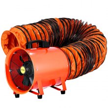 12" Portable Industrial Axial Ventilator Blower Workshop Extractor Fan w/ 500mm Duct Hose