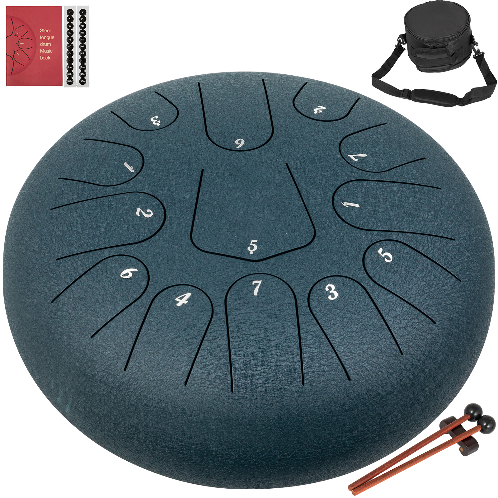 Steel Tongue Drum Percussion Instrument 13 Notes 12 Inches Tongue Drum Navy Blue от Vevor Many GEOs