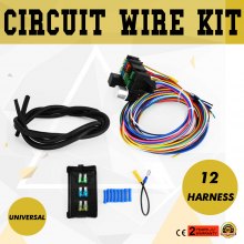VEVOR 12 Circuit Wiring Harness 12 Fuses Universal Street Rod Harness Muscle Car Hot Rod Street Rod