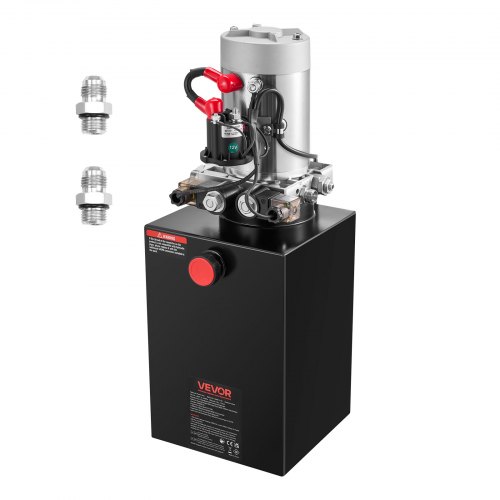 

VEVOR 12 Quart Hydraulic Power Unit, Double Acting Dump Trailer Pump, 3200 PSI Max Relief Pressure & 0.91 GPM Flow Rate, DC 12V Hydraulic Pump with Metal Reservoir for Dump Trailer Car Lifting