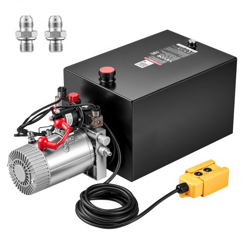 VEVOR 20 Quart Hydraulic Pump, Double Acting Dump Trailer Pump, 3200PSI Max Relief Pressure, 0.91 GPM Flow Rate, DC12V 1.6KW Hydraulic Power Unit for