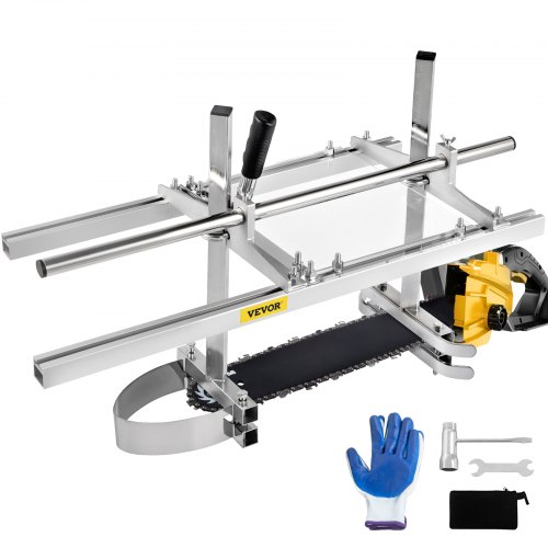 VEVOR Portable Chainsaw Mill Planking Milling Aluminum Steel with Installation Tools for Builders and Woodworkers (14" to 24")
