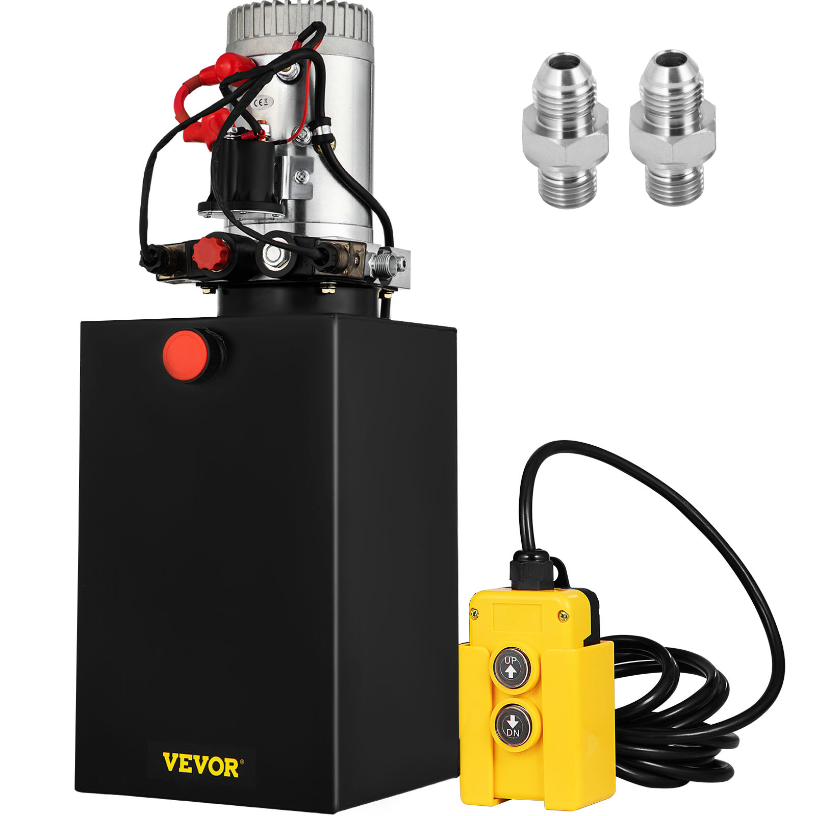 Vevor Hydraulic Power Unit Quart Hydraulic Pump Double Acting With Metal Reservoir Hydraulic