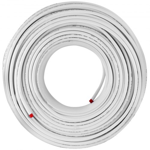 

VEVOR 984Ft Roll of 1/2" PEX-AL-PEX Tubing Oxygen Barrier Radiant Floor PEX Pipe Radiant Heat Floor Heating Plumbing 300M Inner Aluminum Layer PEX Tubing Pipe (1/2" O2-Barrier, 984Ft/White)