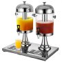 Double Juice Dispenser 4.2gal Lemonade Cold Drink Cooler 16l Stainless Steel
