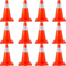 12x18" Traffic Safety Parking Cones Reflective Collars Warning Construction