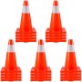 Traffic Safety Cones 20 PCS PVC Parking Cones 18" W/ 1 Reflective Collars 11" X 11" Red PVC Base For Higher Warning Roads Construction Sites
