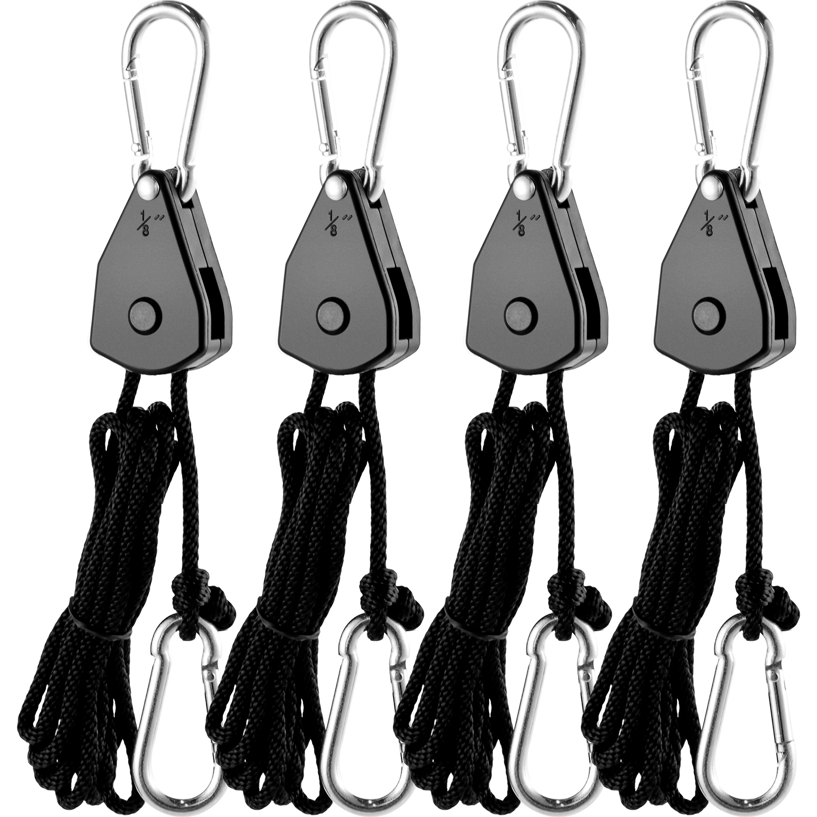 Vevor Grow Light Hanger Rope Clip Hanger 2-pair 1/8 Inch 6-feet Rope Ratchets от Vevor Many GEOs