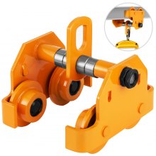 VEVOR 1T Push Beam Trolley Heavy Duty Manual Trolley 2200LBS Capacity Plain Trolley Push Beam Track Roller Trolley Crane Lift Dual Wheels Garage Hoist for I Beam Flange 2.5 Inch - 7 Inch