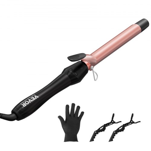 

VEVOR 1-Inch Curling Iron Ceramic Hair Curling Wand for All Hair Types Rose Gold