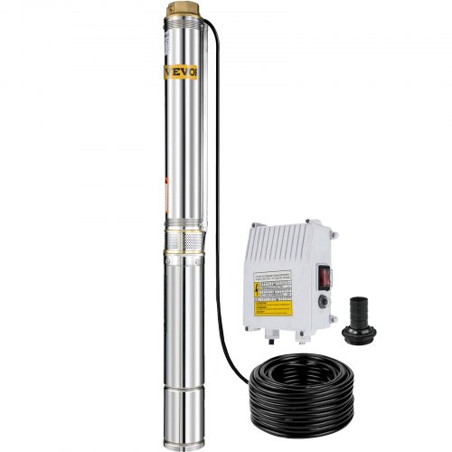 423FT 2HP Deep Well Pump Submersible 100L/MIN Stainless Steel Underwater Bore Long Life