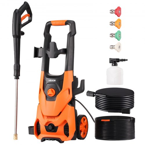 

VEVOR Electric Pressure Washer, Max 2000 PSI and 2.8 GPM, High Power Pressure Cleaning Machine with 4 Quick Connect Nozzles and a Foam Cannon, Ideal for Cars/Fences/Driveways/Patios/Home Cleaning