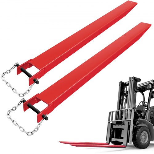 

VEVOR Pallet Fork Extension 82 Inch Length 4.5 Inch Width, Heavy Duty Alloy Steel Fork Extensions for forklifts, 1 Pair Forklift Extension, Red