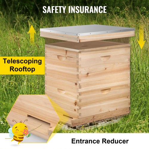 Langstroth Beekeeping Beehive 10 Frame Complete Box Kit 20 Deep-20 Medium 