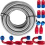 High Quality AN8 Stainless Steel PTFE Fuel Line 20FT Fitting Hose End Kit