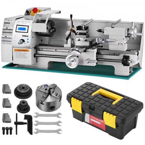 VEVOR Metal Lathe 8"x16", Brushless Motor Precision Mini Metal Lathe, Variable Spindle Speed 50-2500 RPM 750 W, for Metal Turning