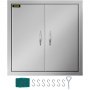 Double Access Bbq Door 24x24 Outdoor Kitchen Drawer Polished Modern Frame