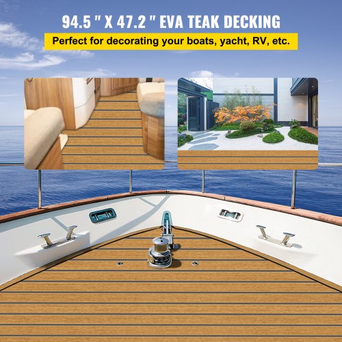 UPS Blue EVA Foam Flooring Mat Teak Faux Decking Pad For Yacht Boat Marine 