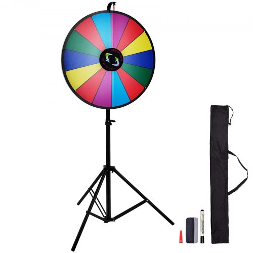 24" Tabletop Color Prize Wheel Spinnig Game Food Service Floor Stand Parties