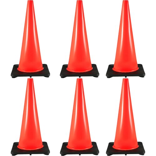 28" Traffic Safety Cones 6pcs Warning Road Construction Base Parking Lots