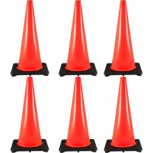 28" Traffic Safety Cones 6pcs Warning Road Construction Base Parking Lots