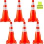 6x28" Traffic Safety Parking Cones 2reflective Collars Higher Warning Roads