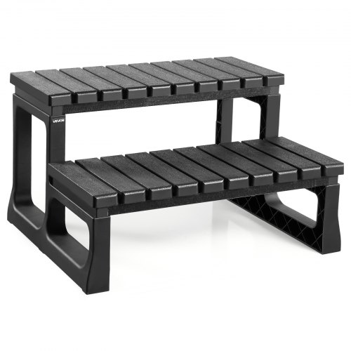 VEVOR Hot Tub Step 2-Step Spa RV Stairs for Above Ground Pool Inflatable Black